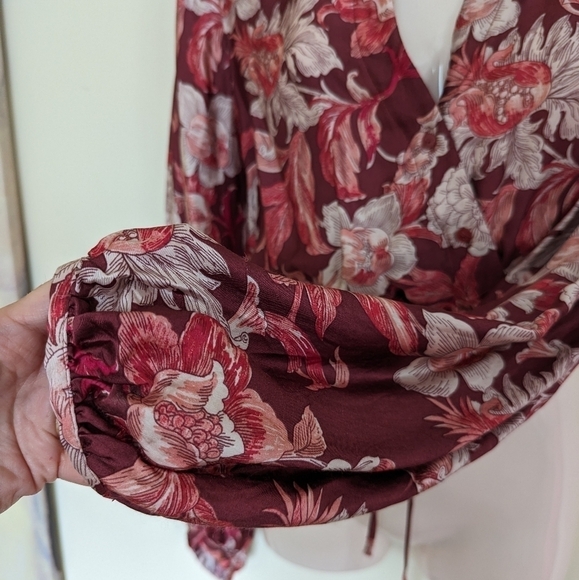 Zara voluminous floral printed blouse top small - Picture 7 of 14